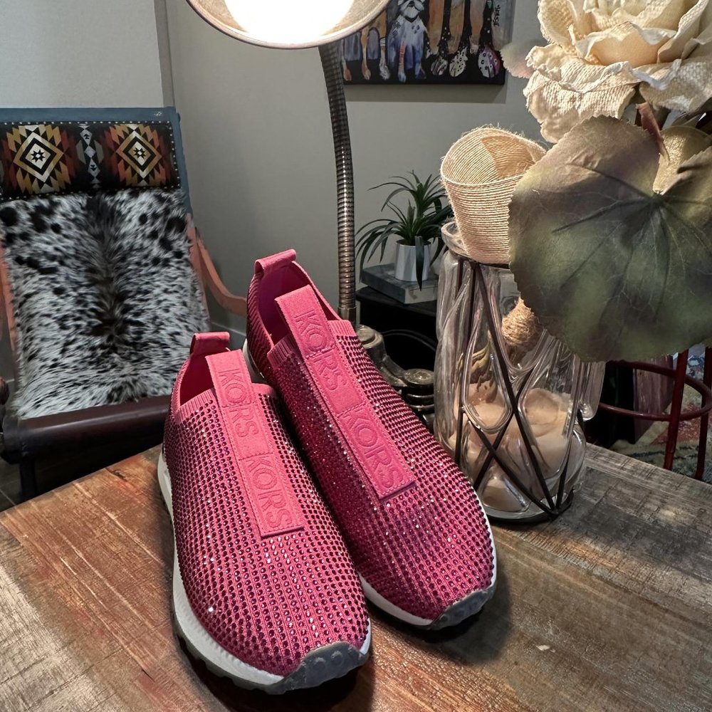 Michael Kors "Bodie" Slip-on Rhinestone Casual and Fashion Sneakers - Sz 9